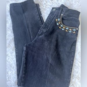 Vintage Best World Brand Black Denim Jeans Size 7 Hong Kong